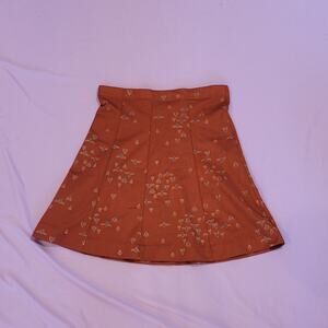 VTG 60s 70s Dutchmaid Skirt Burnt Orange Novelty Bee Mod S